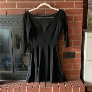 Black minidress backless mesh top American apparel